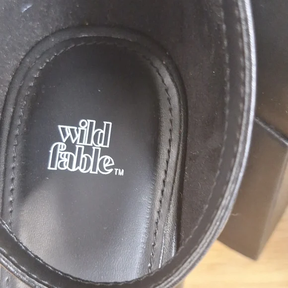 Wild Fable Black Square Toe Platform Block Heels Pumps Ankle Strap Size 8.5 - Picture 12 of 13